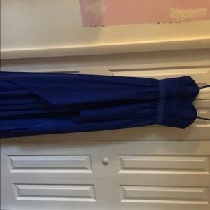 Aqua- royal blue high low dress